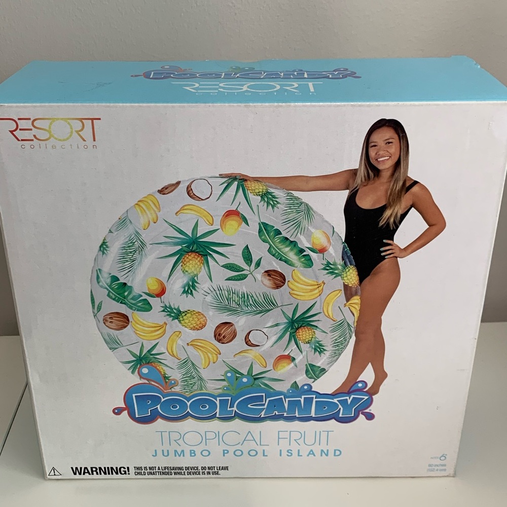 NEW Resort Collection Pool Candy Tropical Fruit Jumbo Pool Island Float 60”